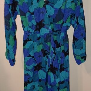 Floral Blue and Green Dress